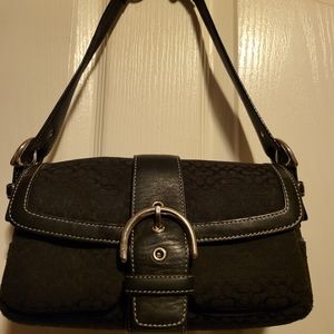 COACH mini c black buckle soho flap bag 1463